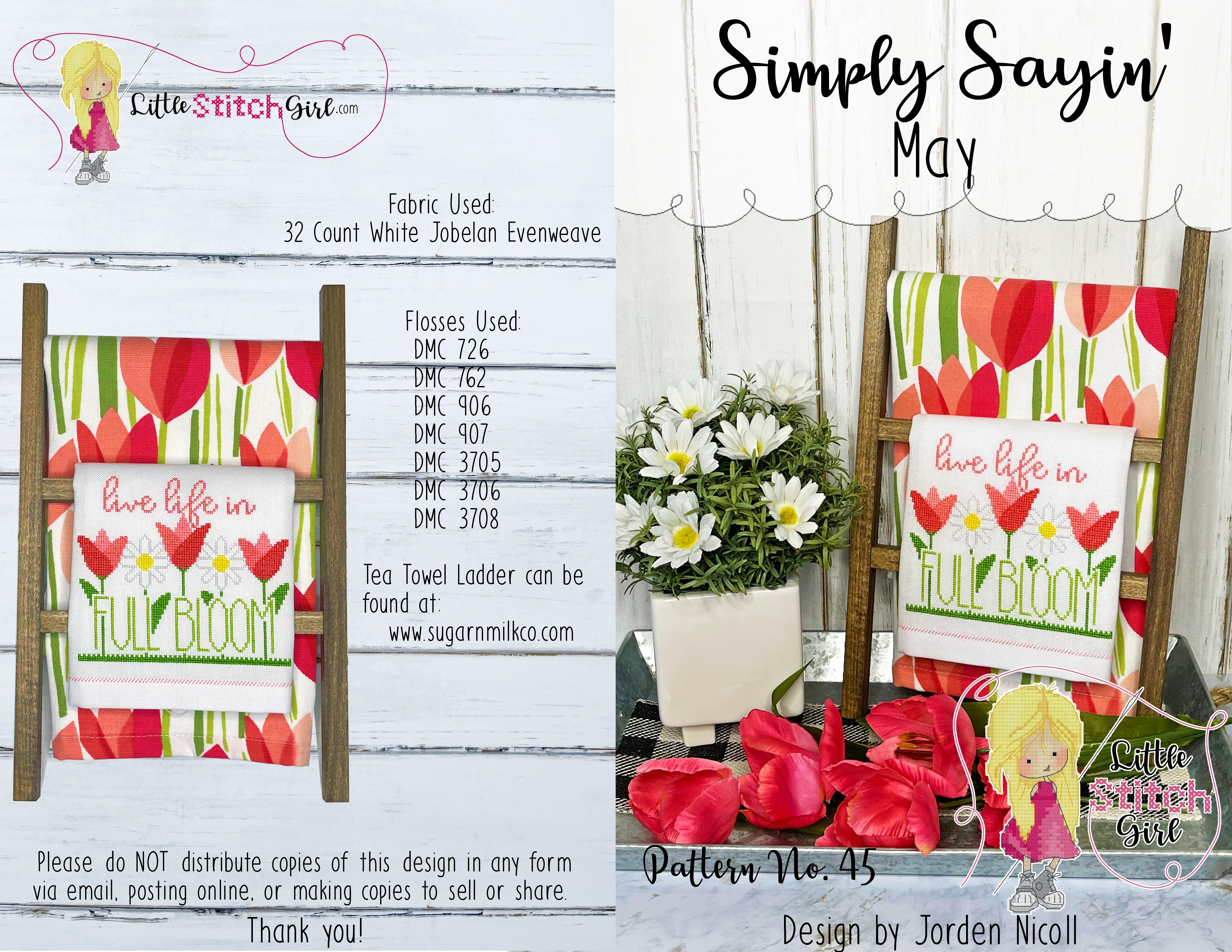 Simply Sayin' May - Cross Stitch Pattern