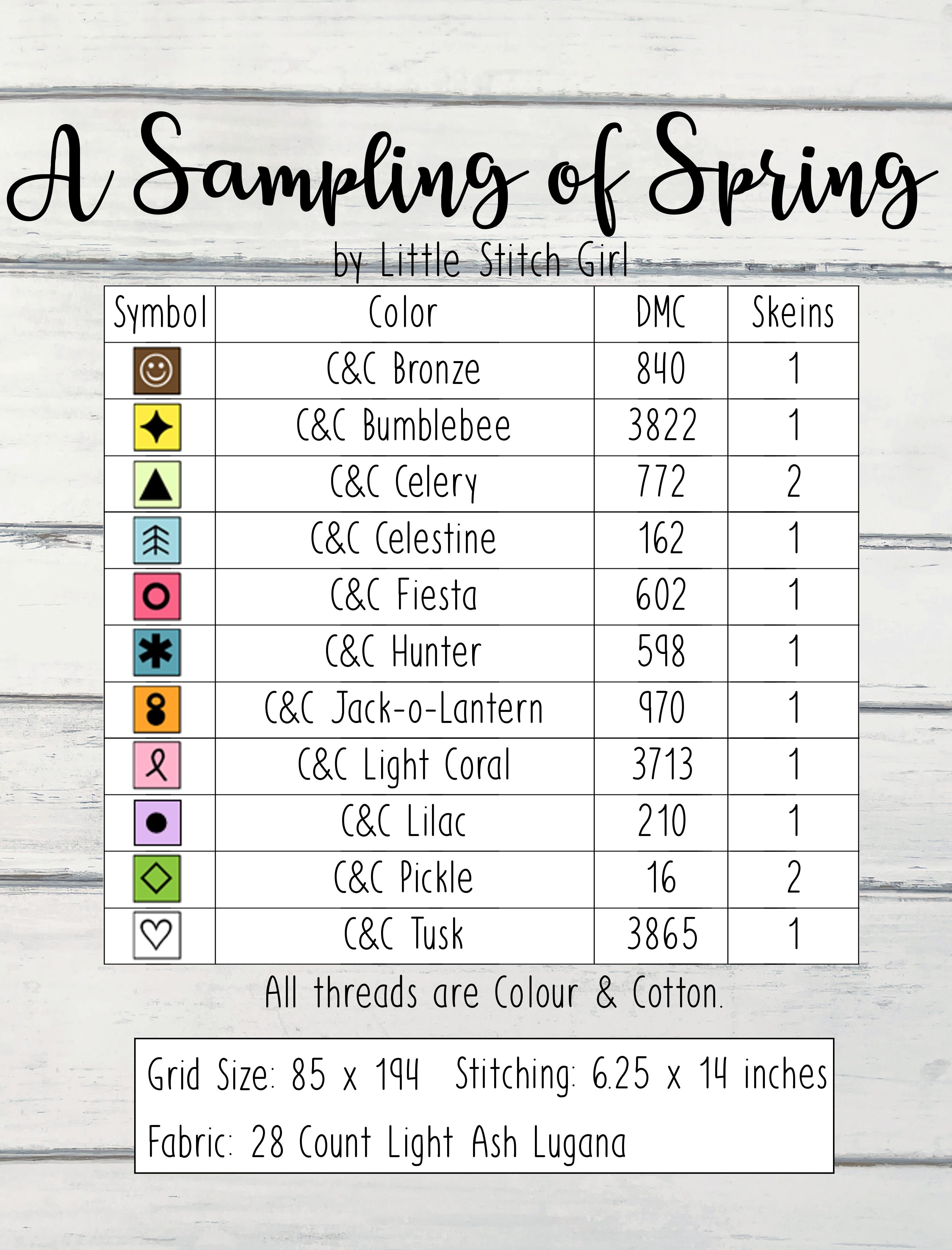 A Sampling of Spring - Cross Stitch Pattern
