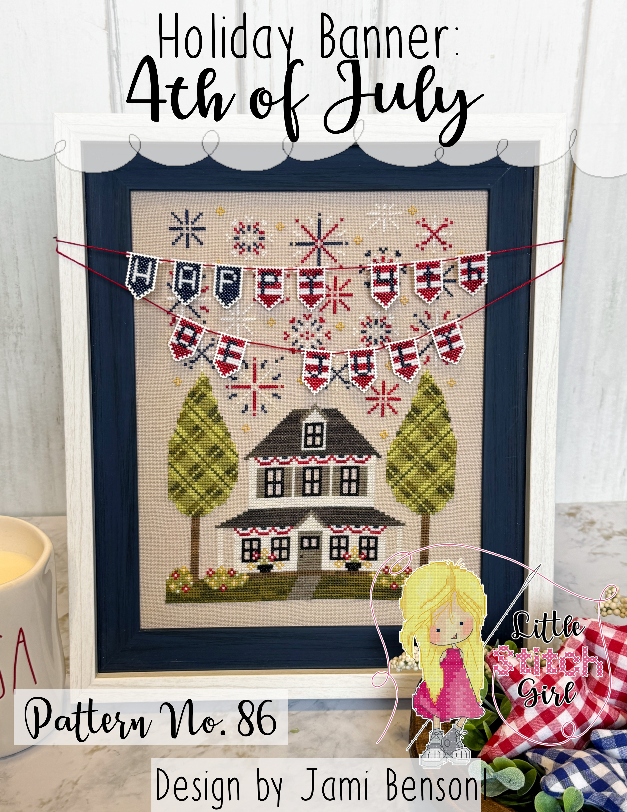 Holiday Banner: 4th of July - Cross Stitch Pattern