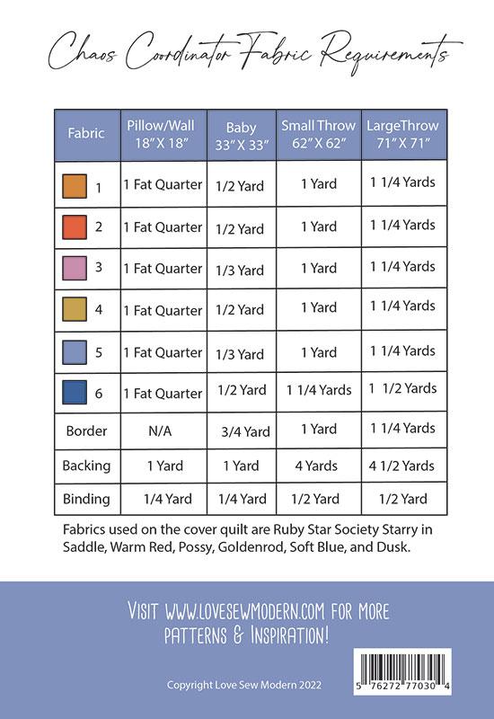 Chaos Coordinator - Quilt Pattern