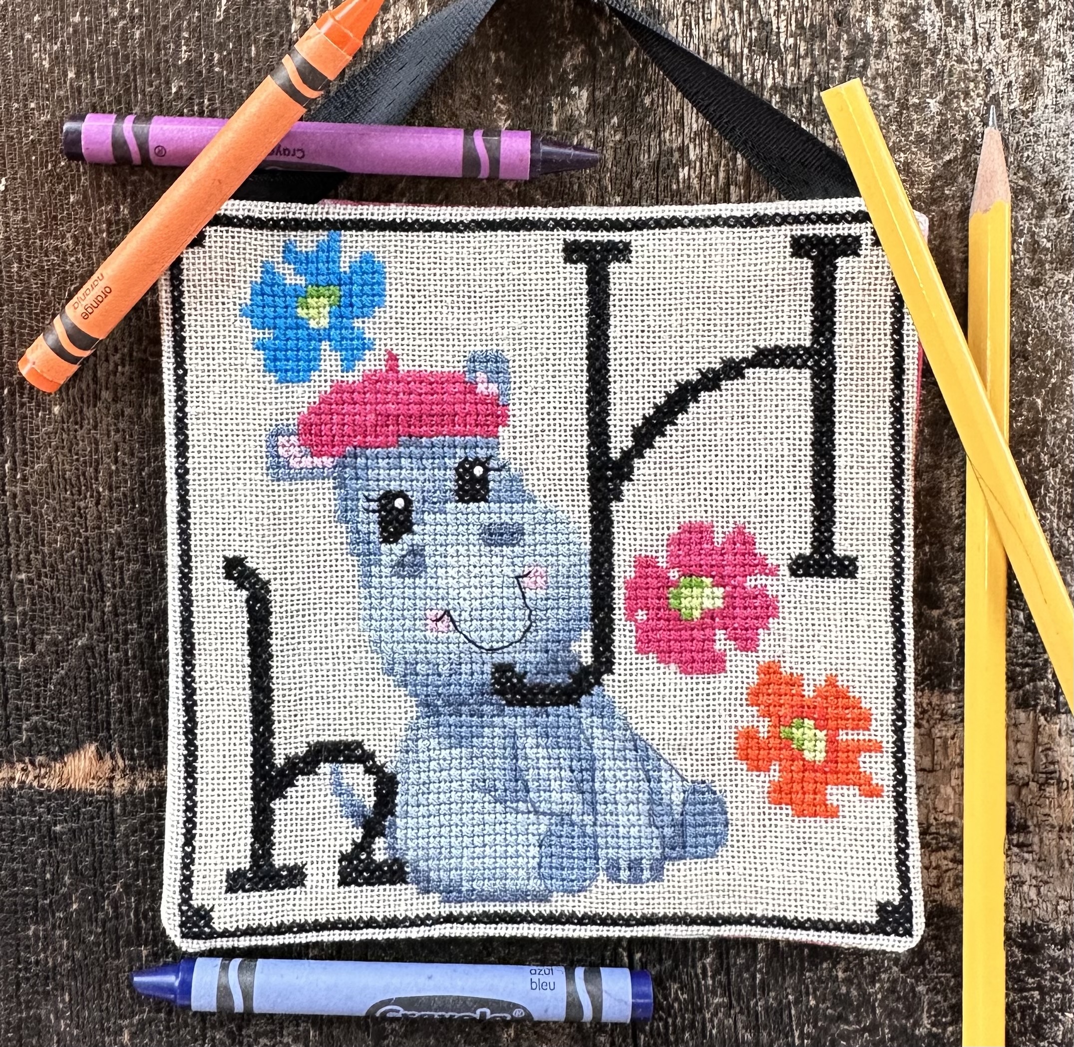Animal Alphabet Series-Hannah Hippo - Cross Stitch Pattern