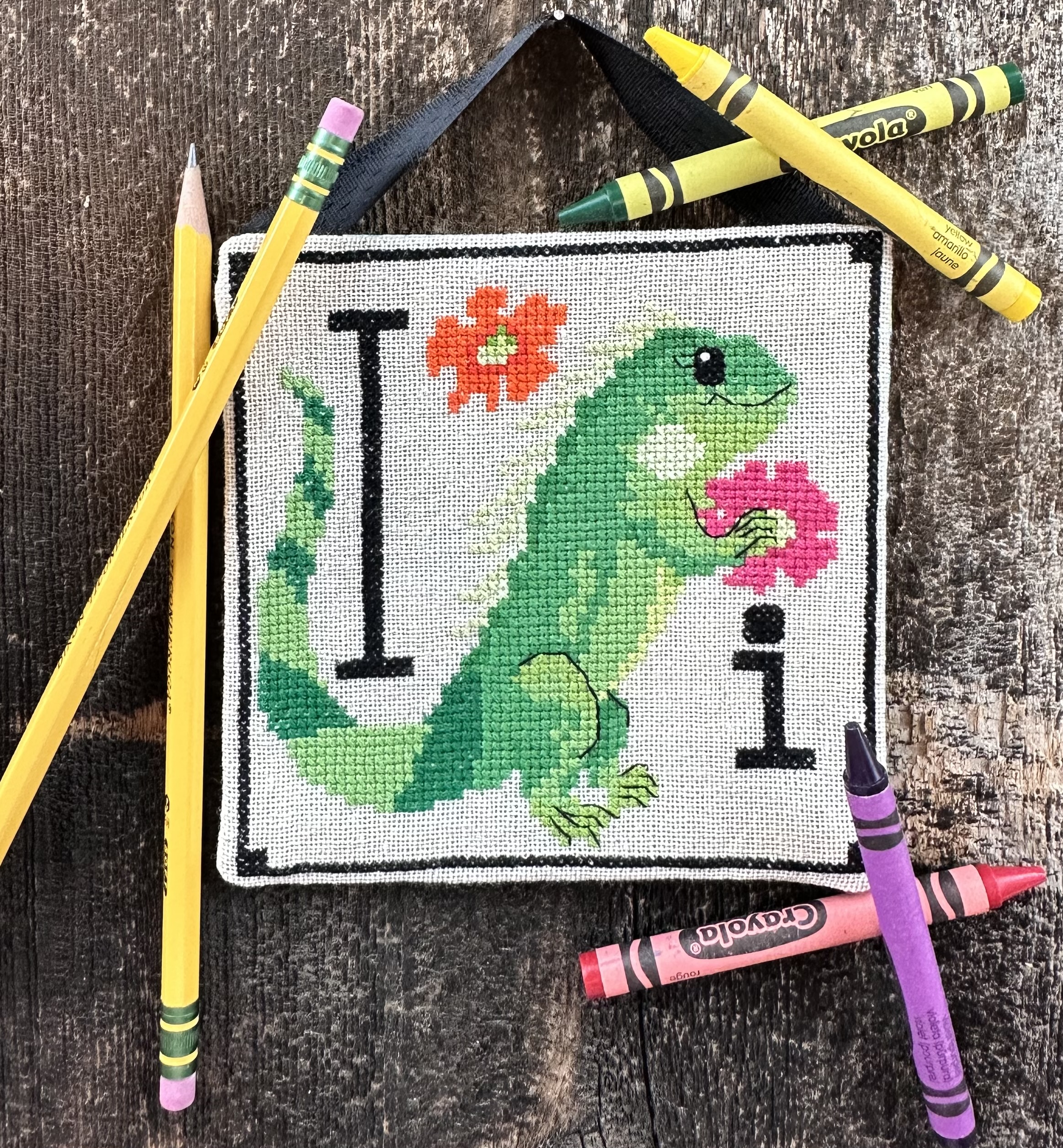 Animal Alphabet Series-Isaac Iguana - Cross Stitch Pattern