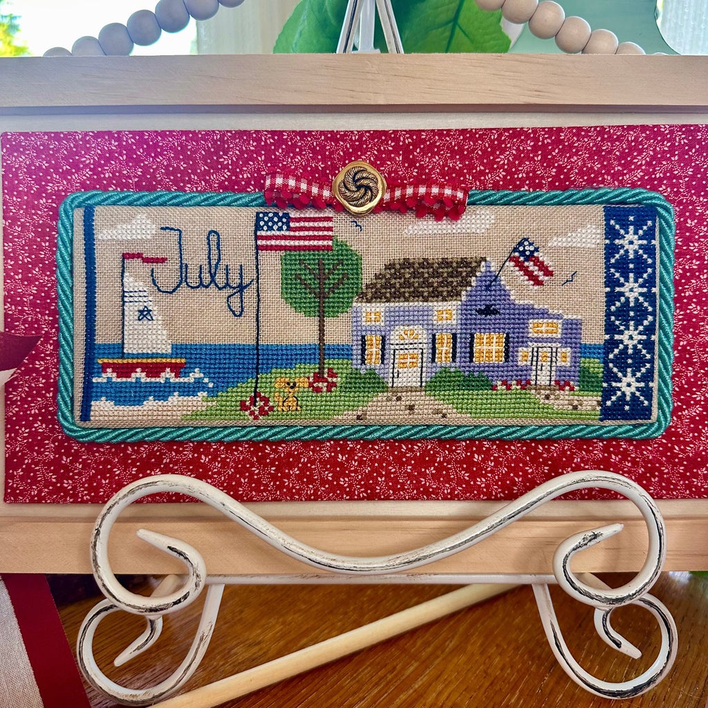 The July House - Patriotic Cross Stitch Pattern