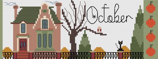 The October House - Halloween Cross Stitch Pattern