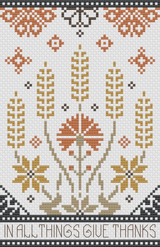 In All Things - Thanksgiving Cross Stitch Pattern