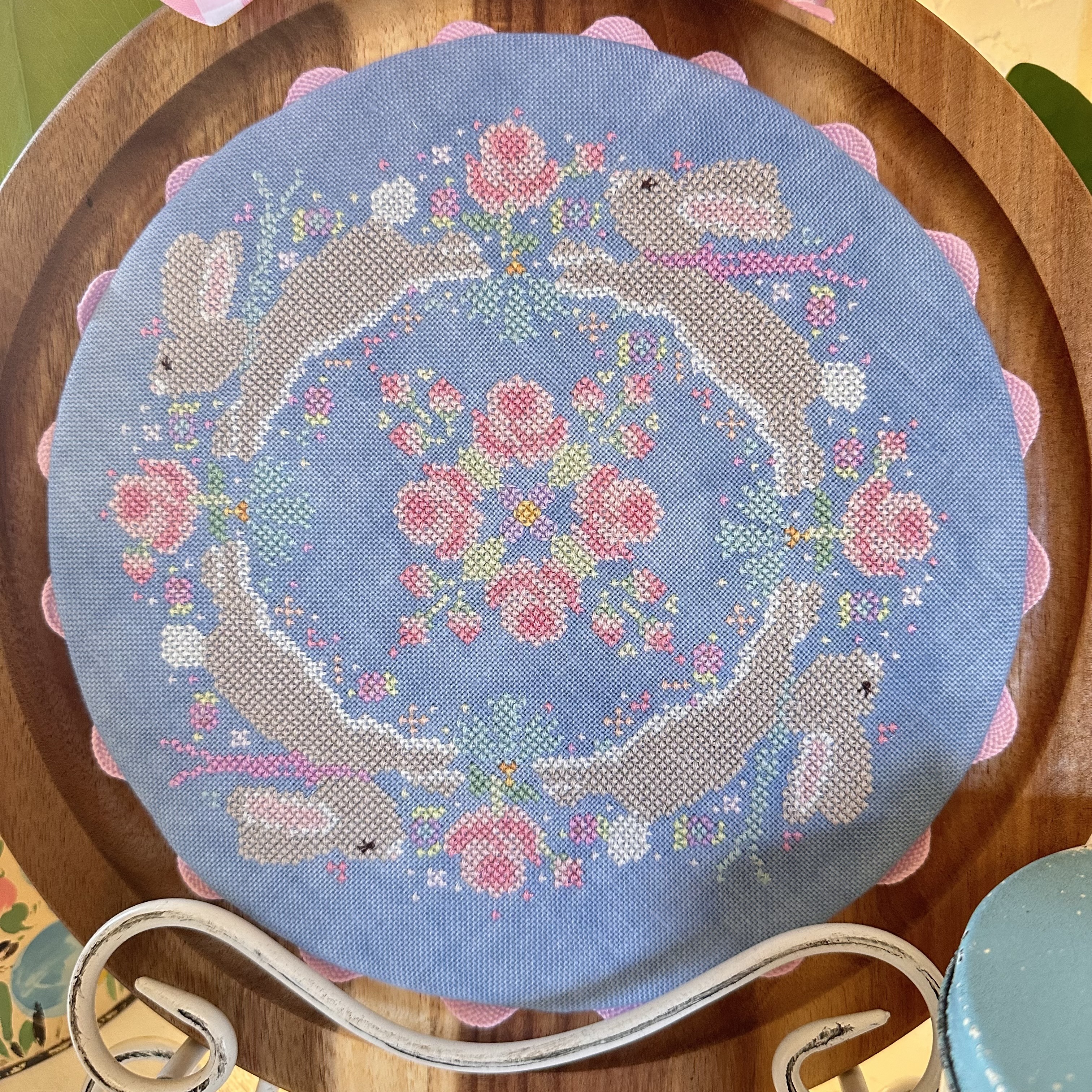 Bunnies Round the Rosy - Cross Stitch Pattern