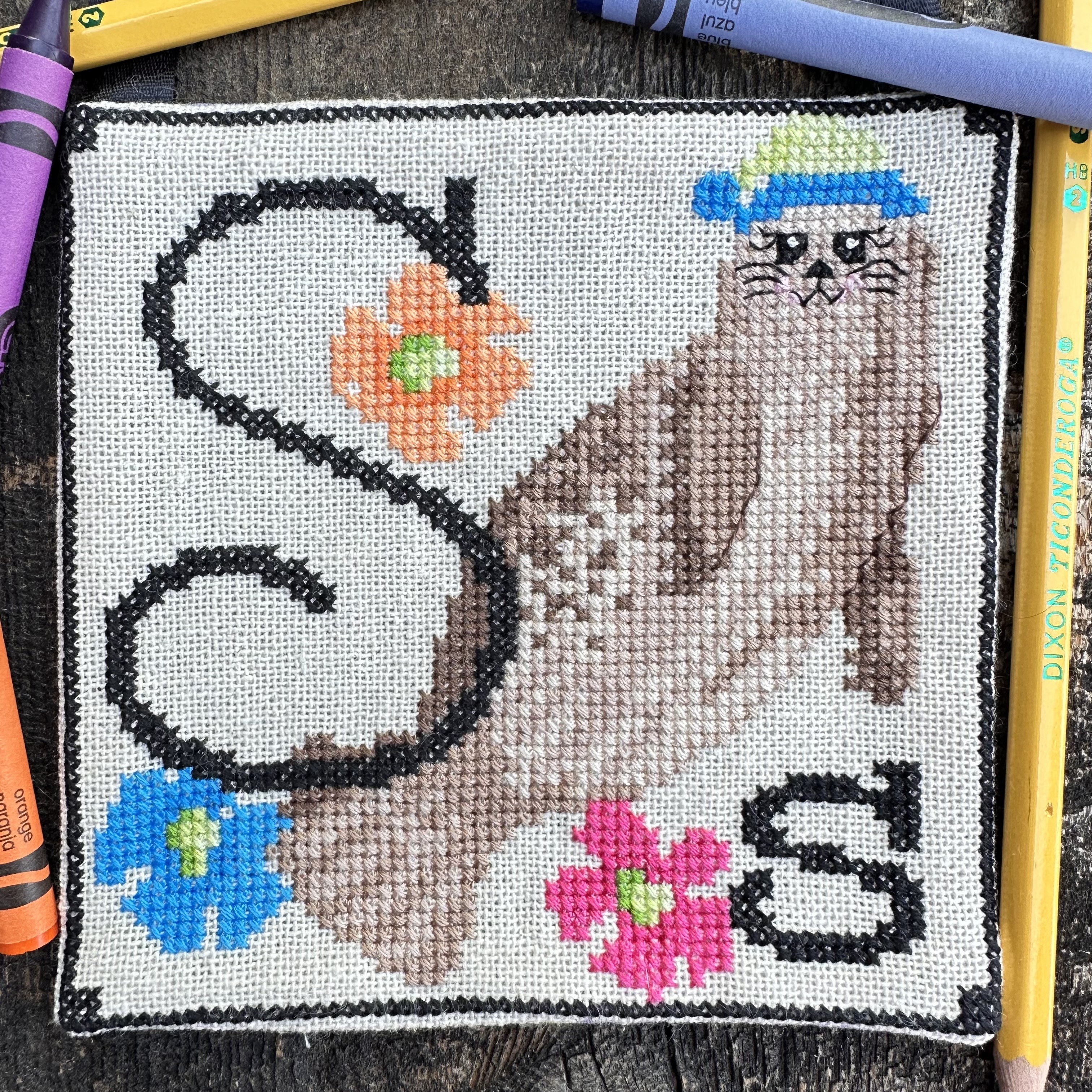 Animal Alphabet Series Sammy Seal - Cross Stitch Pattern, zoomed in. Select this picture to zoom back out.