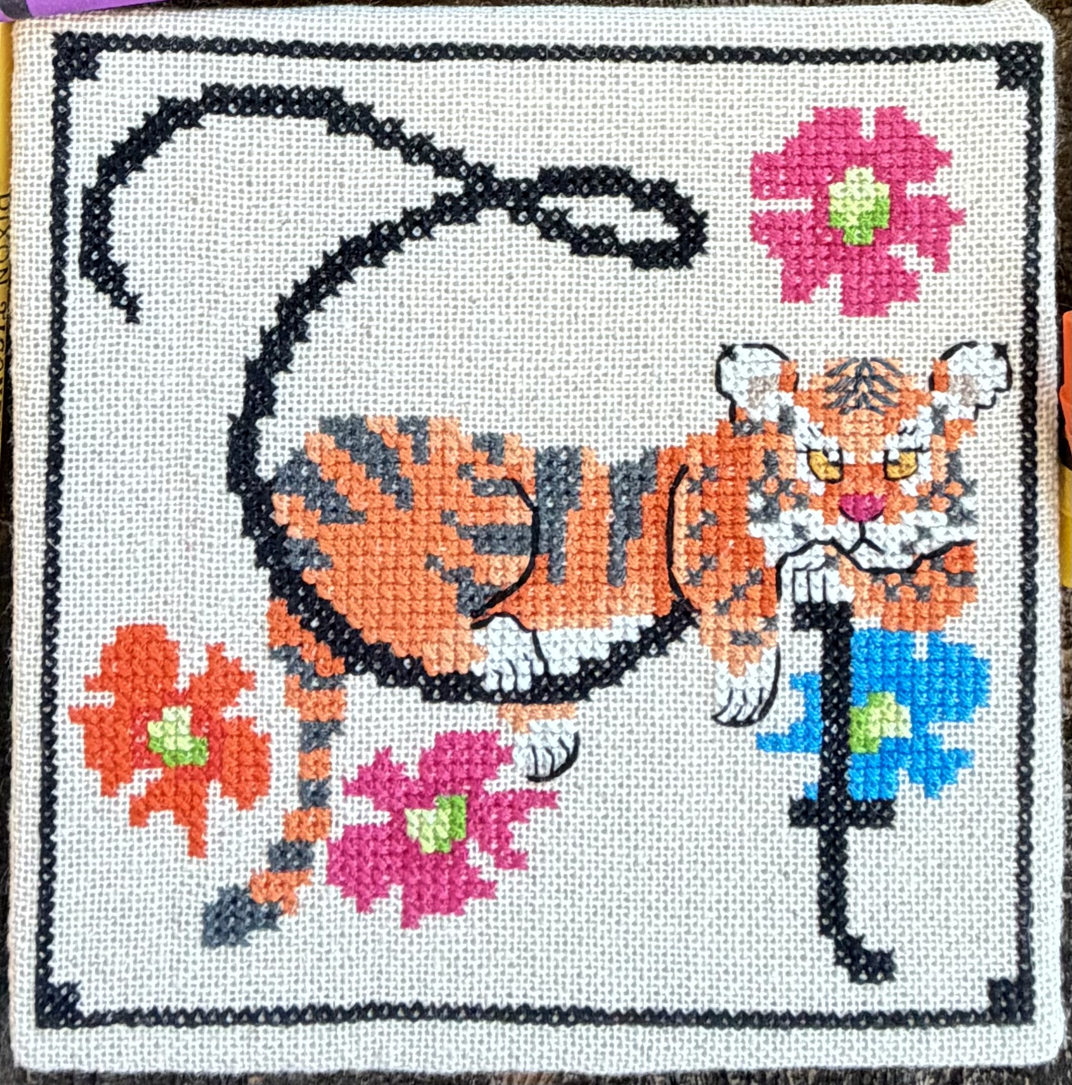 Animal Alphabet Series: Tommy Tiger -  Cross Stitch Pattern, zoomed in. Select this picture to zoom back out.