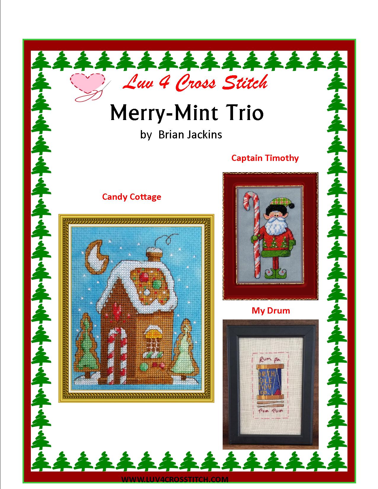Merry Mint Trio - Christmas Cross Stitch Pattern