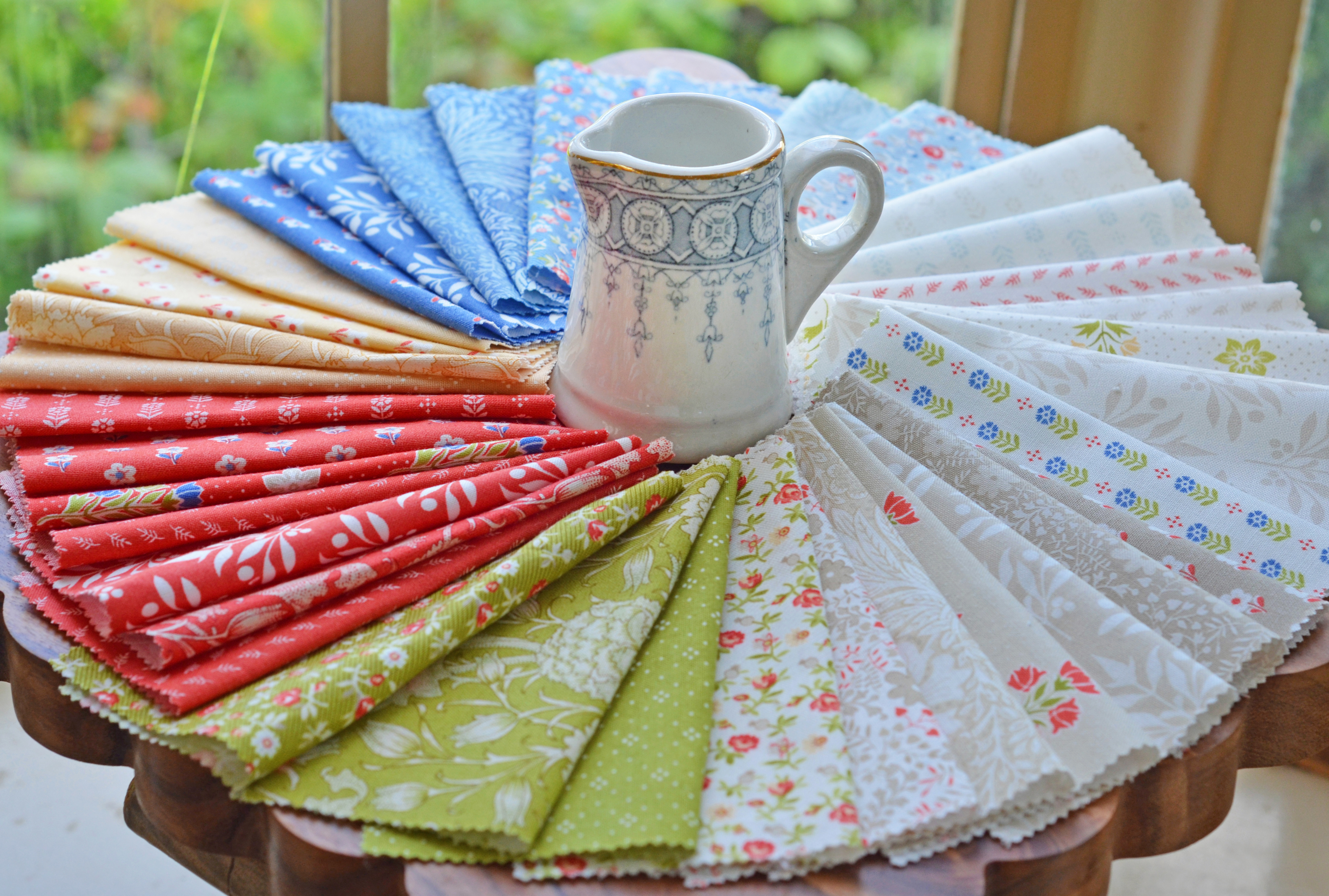 Larkspur and Linen - Charm Pack, different perspective #2, zoomed in. Select this picture to zoom back out.