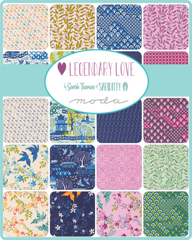 Legendary Love Pagoda - Navy - Quilt Fabric