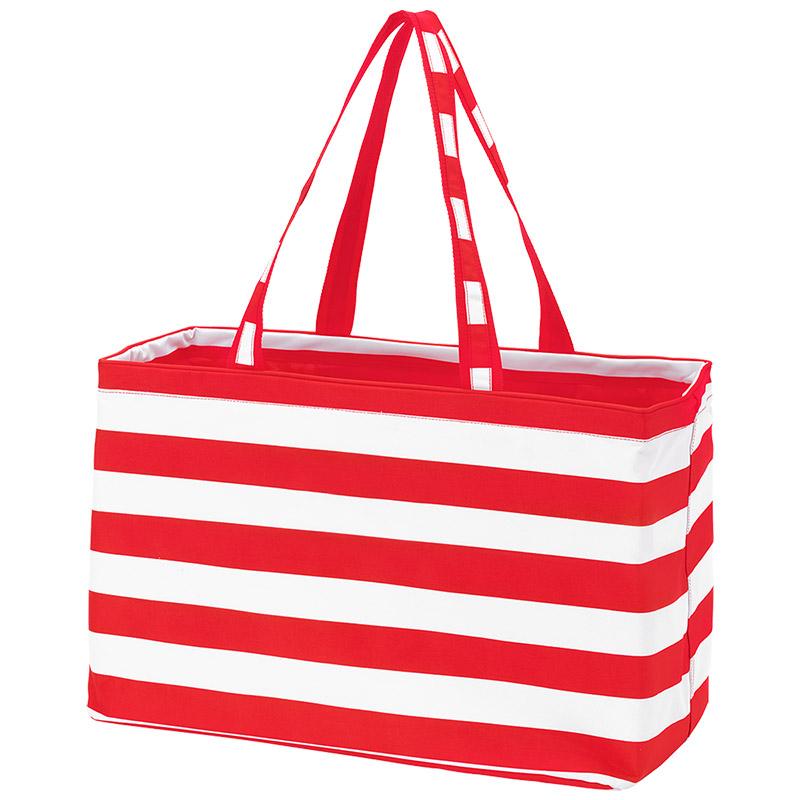 Quilt Tote Red/White Stripe