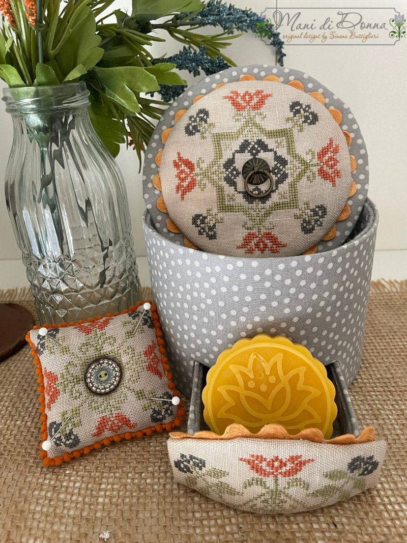 Elegant Flowers Sewing Box - Cross Stitch Pattern