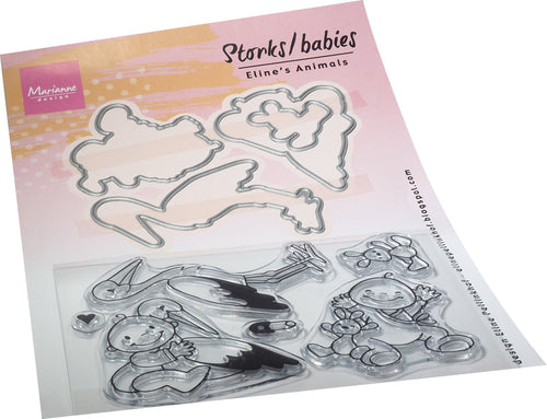 Eline's Storks And Babies - Clear Stamp and Die Set