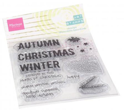 Hello Fall - Art Stamp - Christmas Clear Stamp