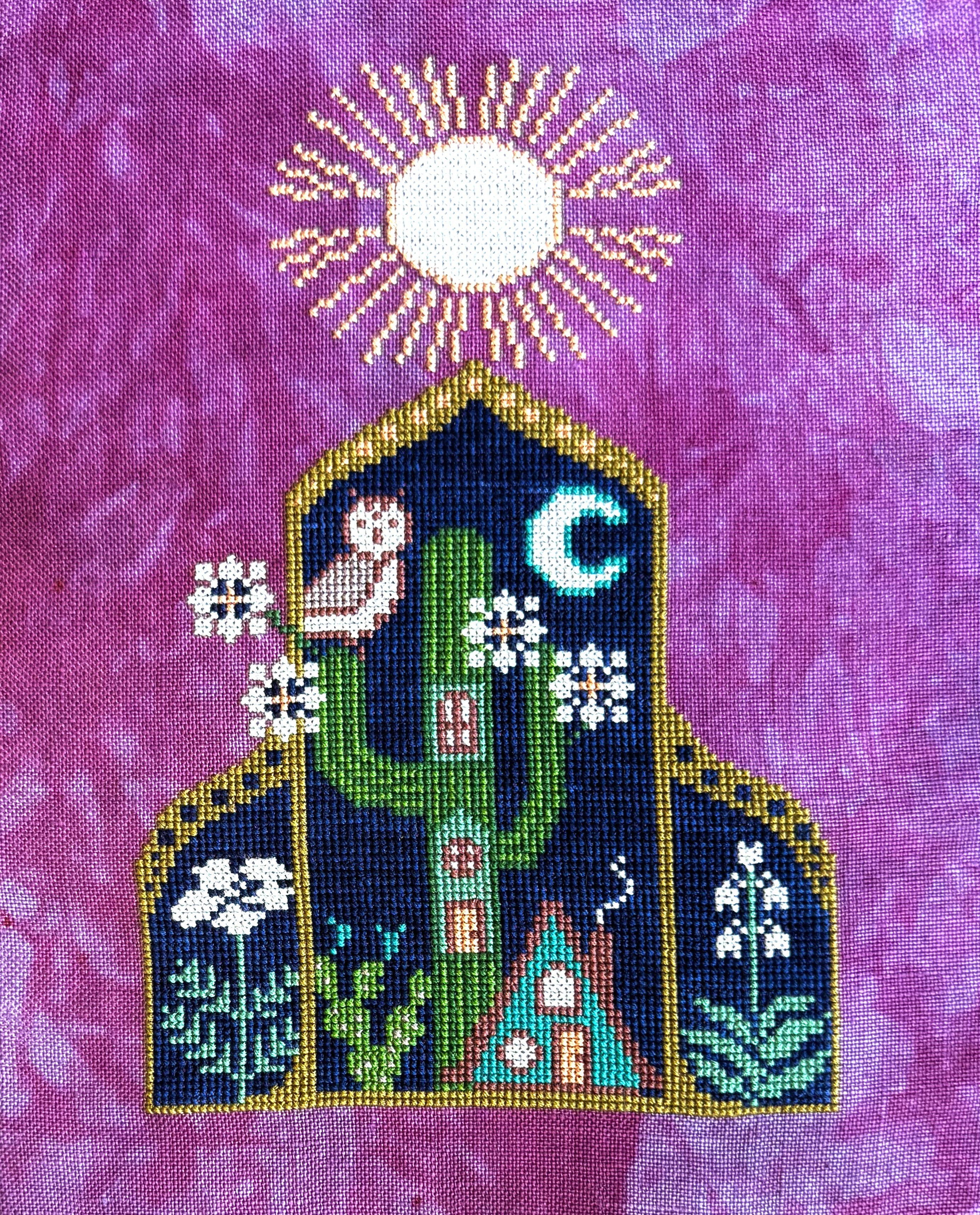 Desert Dreaming - Cross Stitch Pattern, different perspective #1, zoomed in. Select this picture to zoom back out.