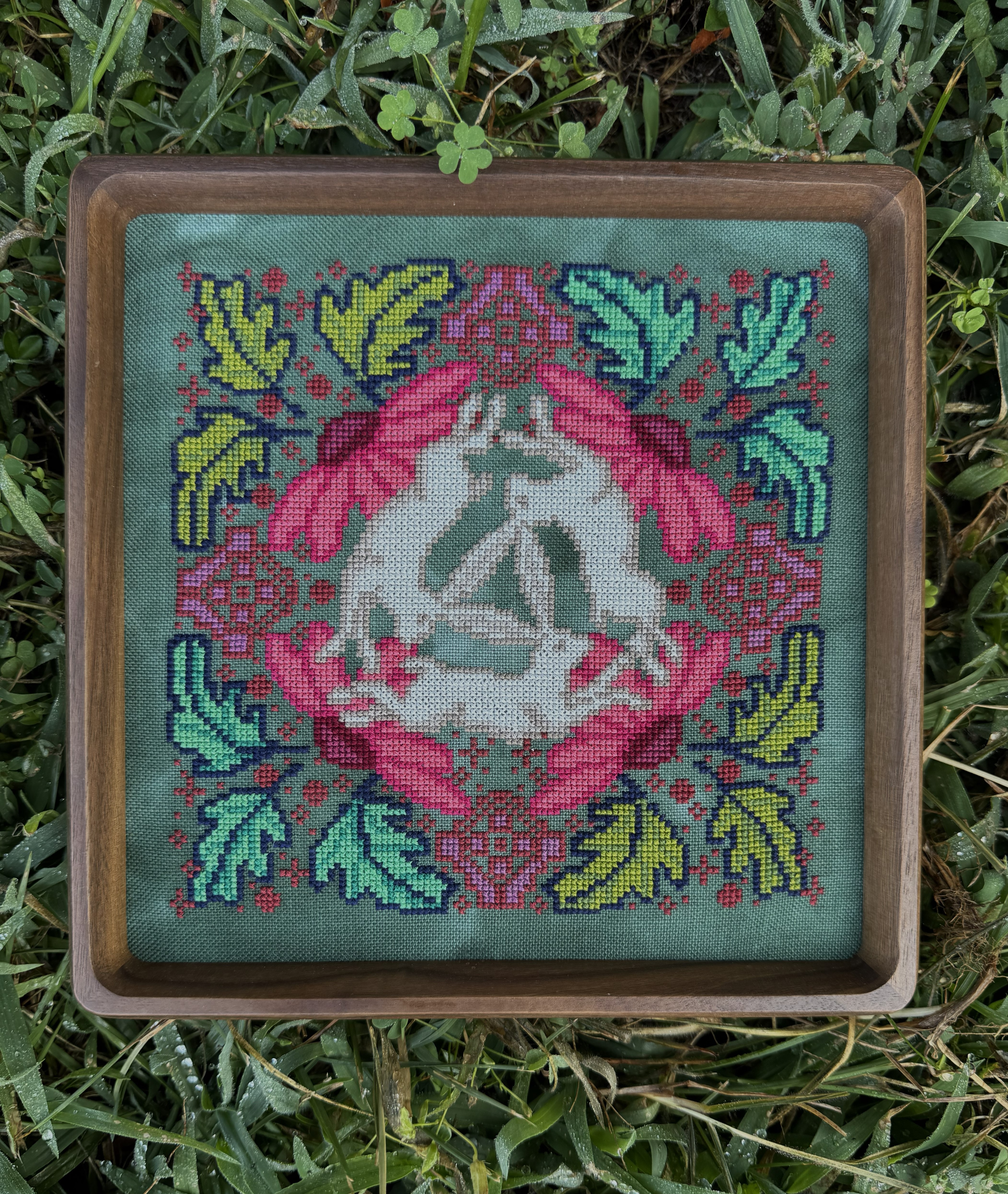 Meadow Kaleidoscope - Cross Stitch Pattern, zoomed in. Select this picture to zoom back out.
