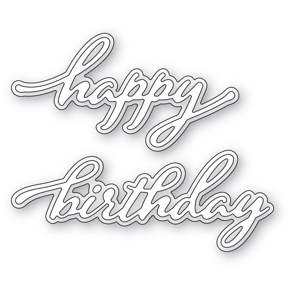 Happy Birthday Tender Script - Craft Die