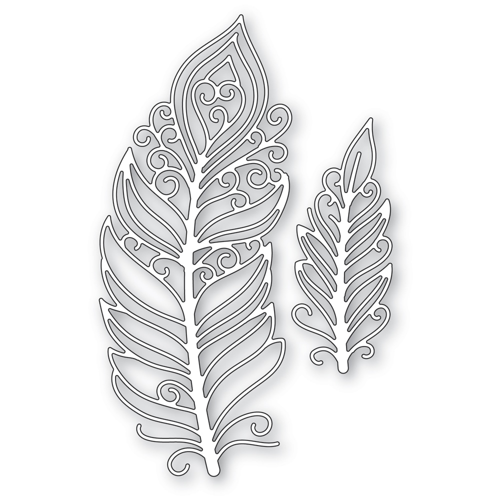 Plumed Gypsy Feather - Craft Die, zoomed in. Select this picture to zoom back out.
