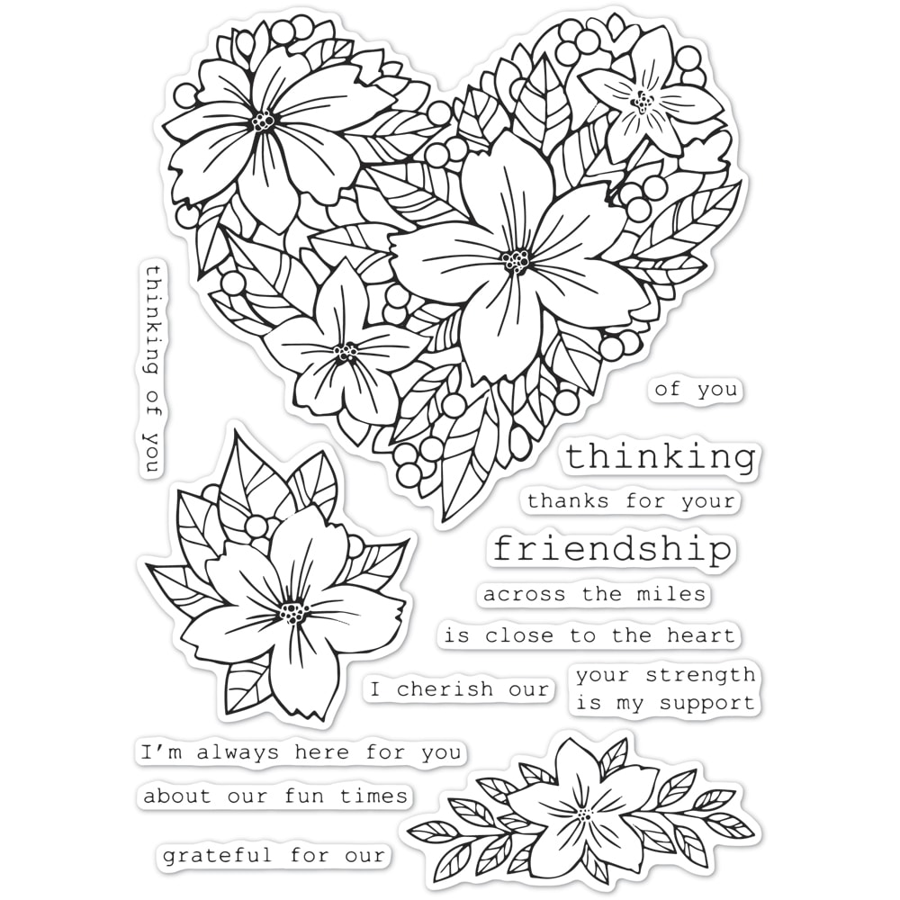 Friendship Floral Heart - Valentine's Memory Box Clear Stamp