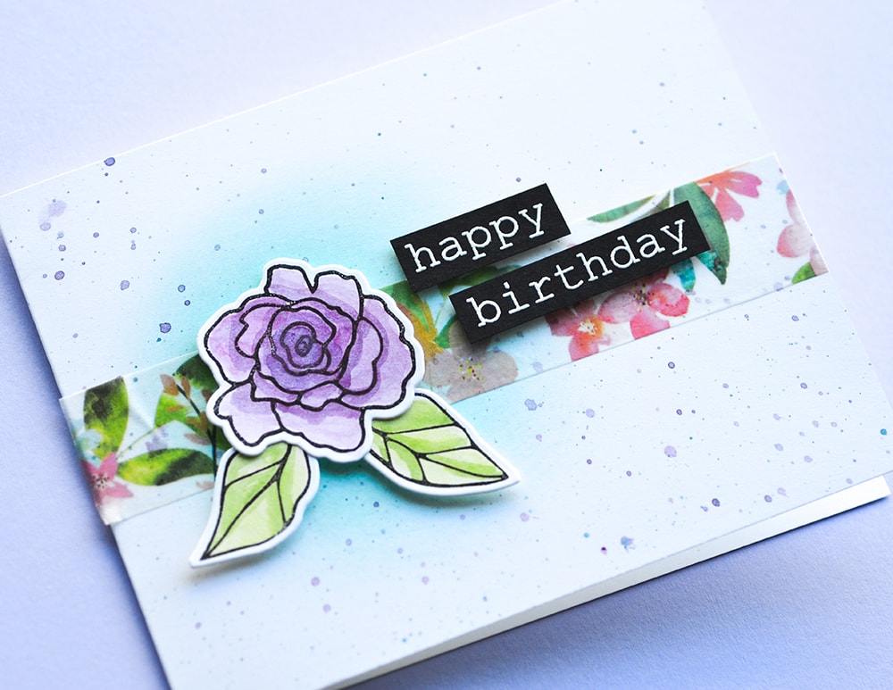 Birthday Rose Corner - Clear Stamp