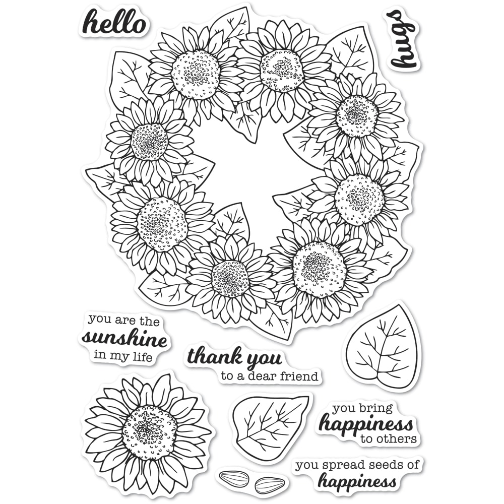 Sunflower Wreath - Clear Stamp