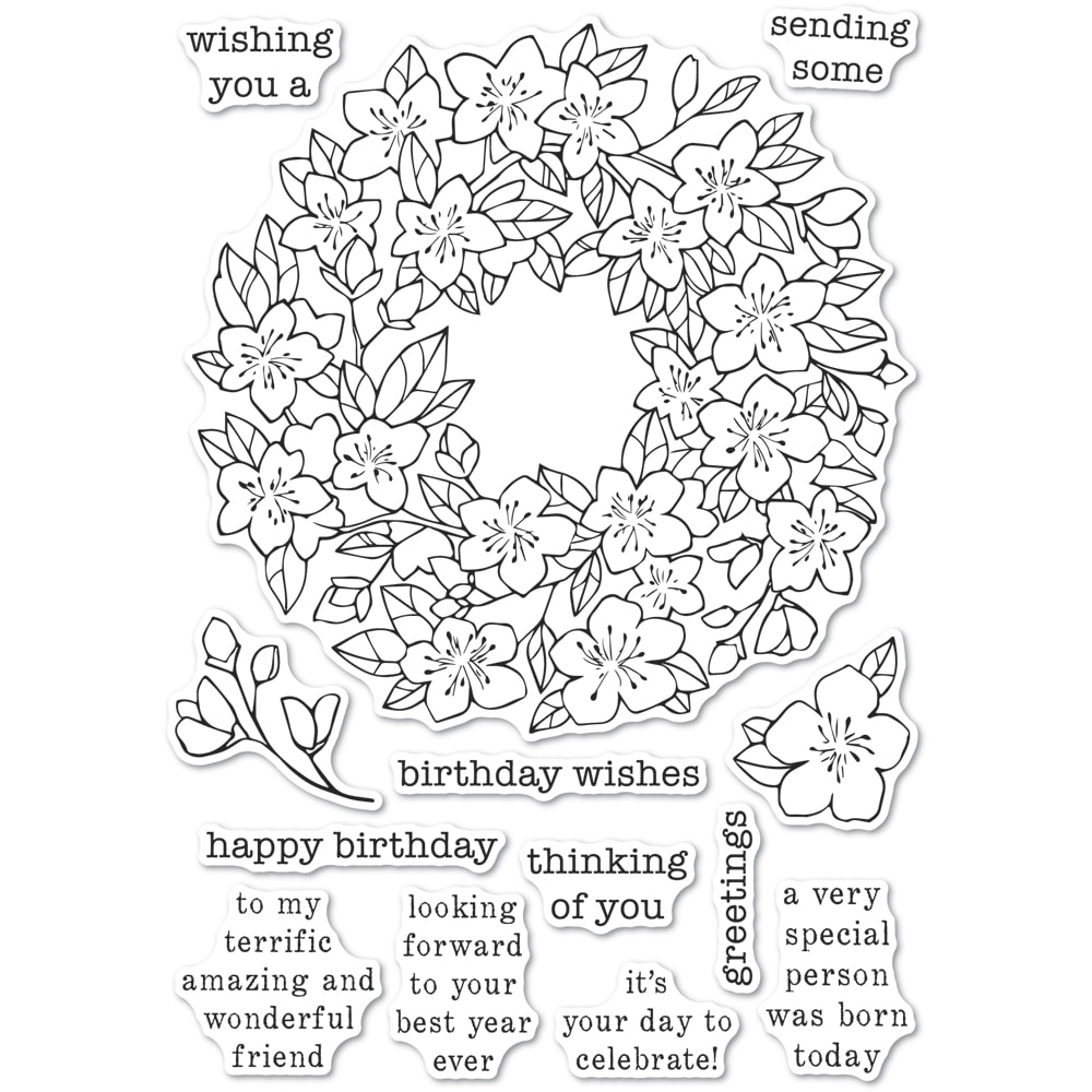 Cherry Blossom Wreath - Clear Stamp