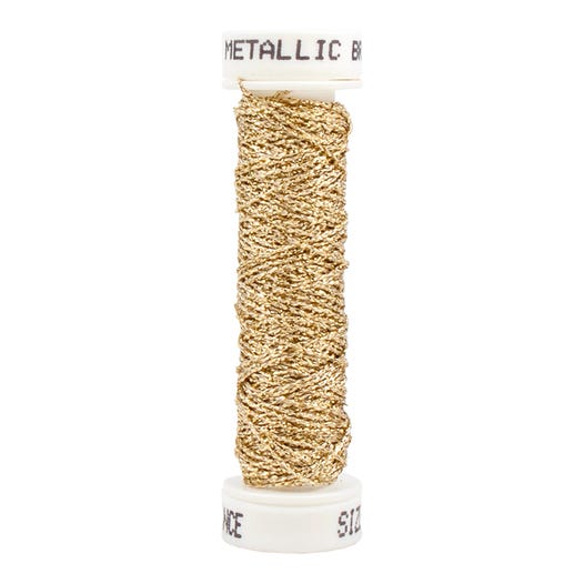 Au Ver A Soie - Light Gold Metallic Braid Size 4 - #0030 