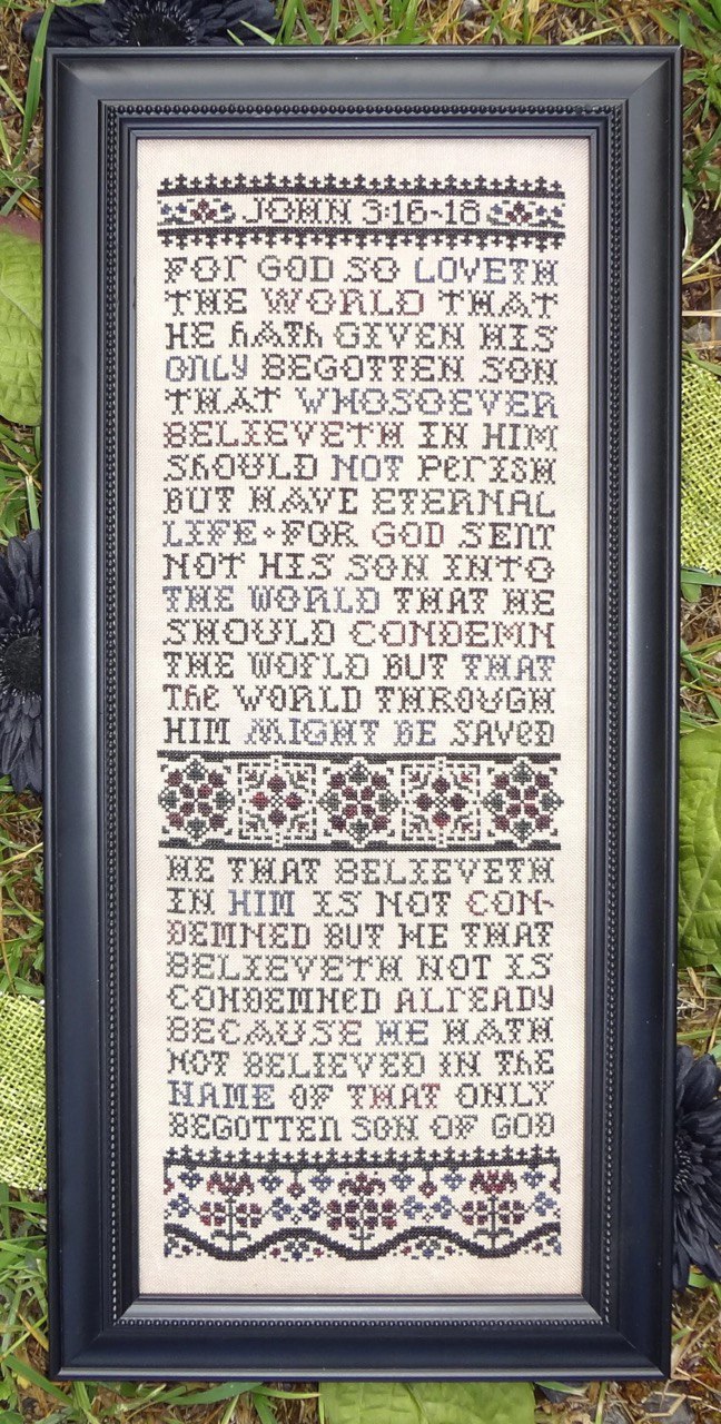 For God So Loveth - Christian Cross Stitch Pattern