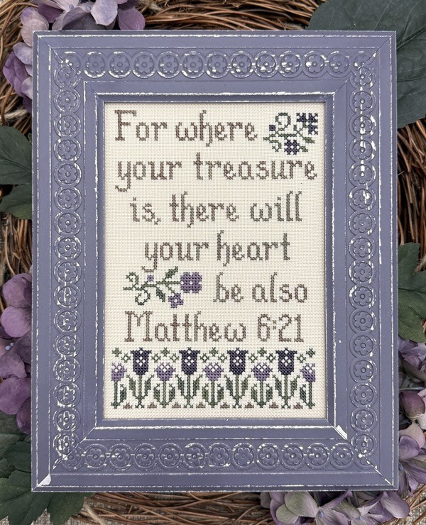 Where Your Treasure Is - Christian Cross Stitch Pattern