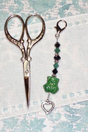 Green Frog Mini Scissors Fob