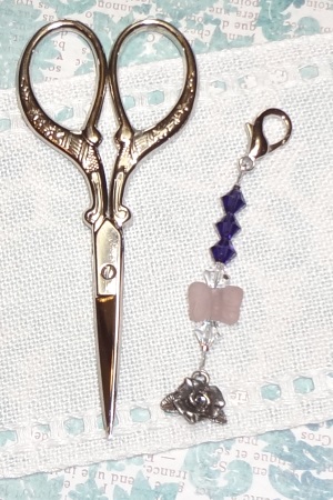 Purple Butterfly Mini Scissors Fob