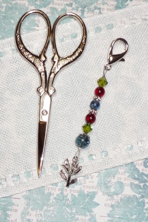 Petit Garnet Lily Mini Scissors Fob