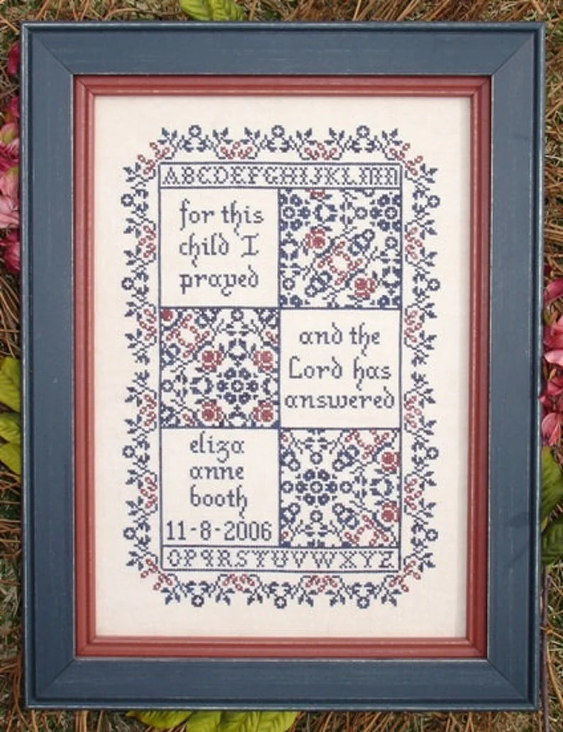 For This Child - A Birth Record - Christian Cross Stitch 