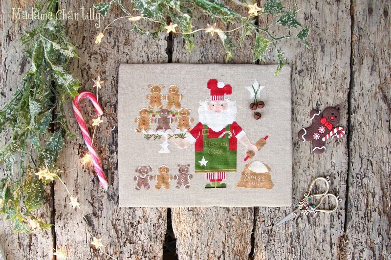 Santa and the Gingerbreads - Christmas Cross Stitch Pattern