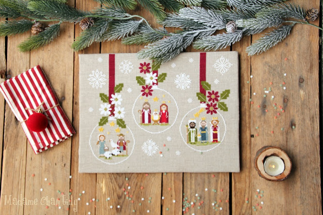 Nativity Christmas Balls - Christian Cross Stitch Pattern