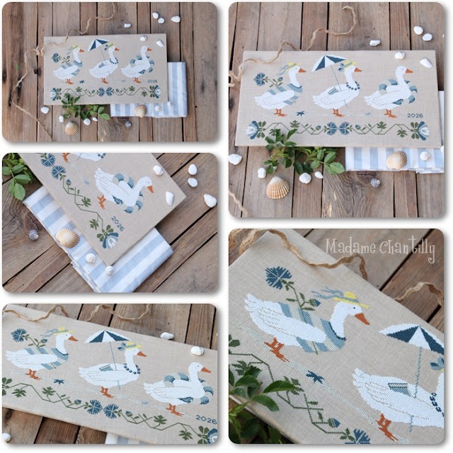 Geese at the Sea - Cross Stitch Pattern, different perspective #1, zoomed in. Select this picture to zoom back out.