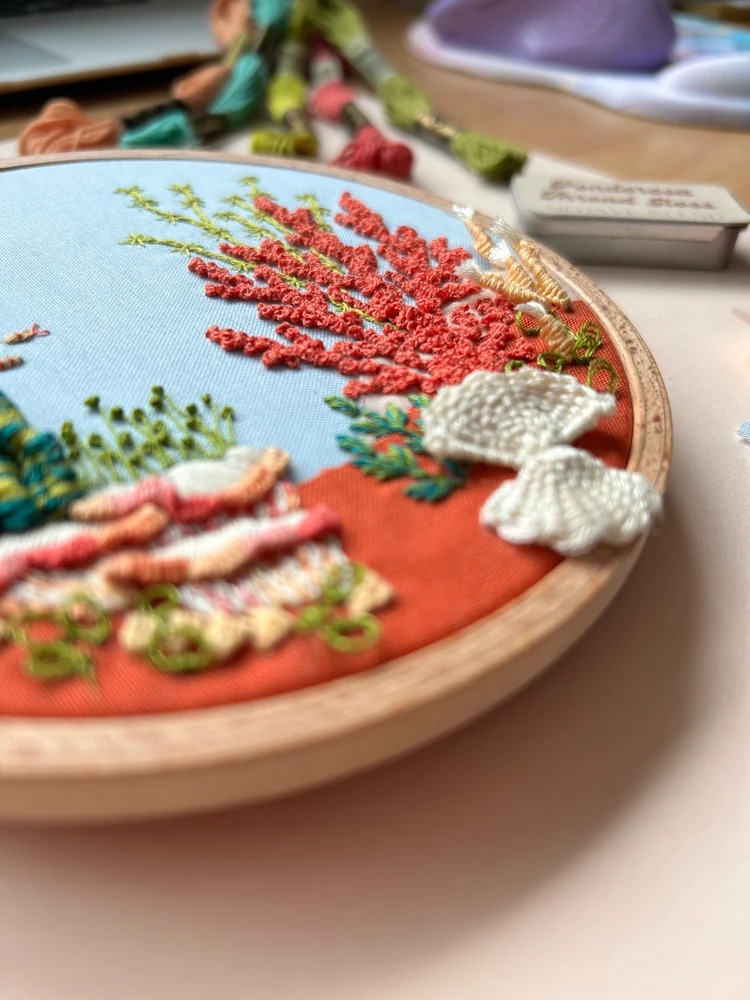 Under The Sea - 3D Embroidery Kit, different perspective #1, zoomed in. Select this picture to zoom back out.