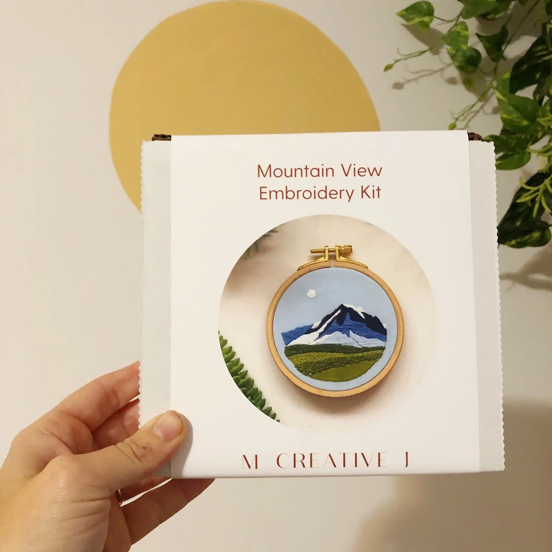 Mountain View - Embroidery Kit, different perspective #1, zoomed in. Select this picture to zoom back out.