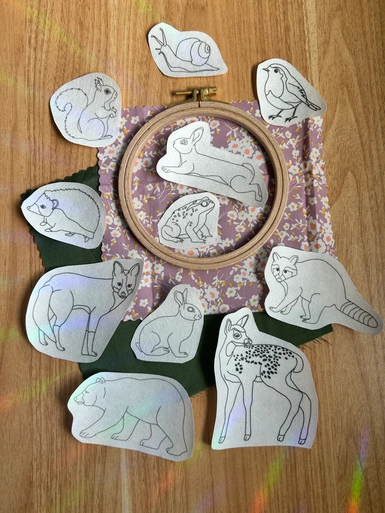 Stick & Stitch Forest Critters - Embroidery Patterns, different perspective #1, zoomed in. Select this picture to zoom back out.