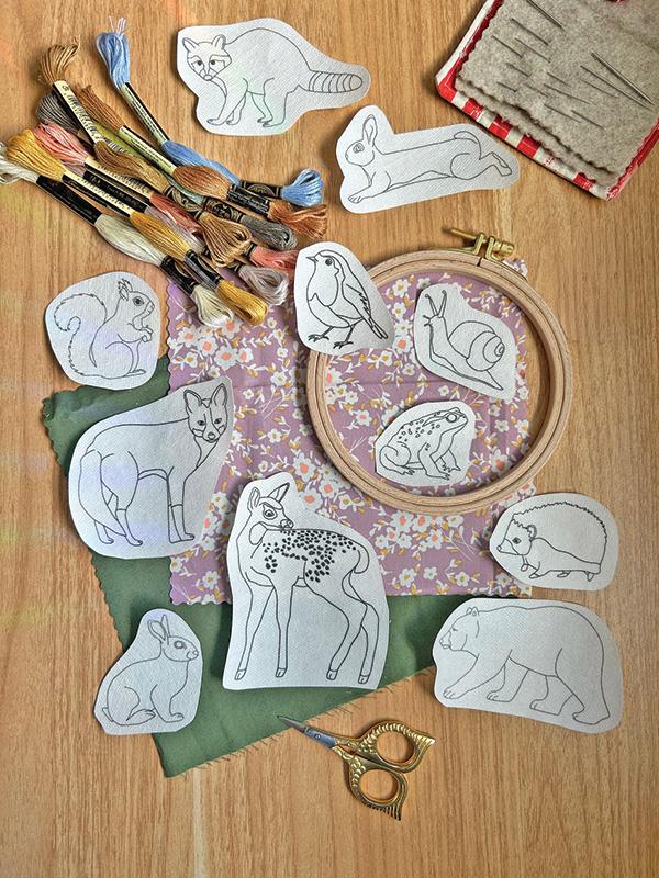 Stick & Stitch Forest Critters - Embroidery Patterns, zoomed in. Select this picture to zoom back out.