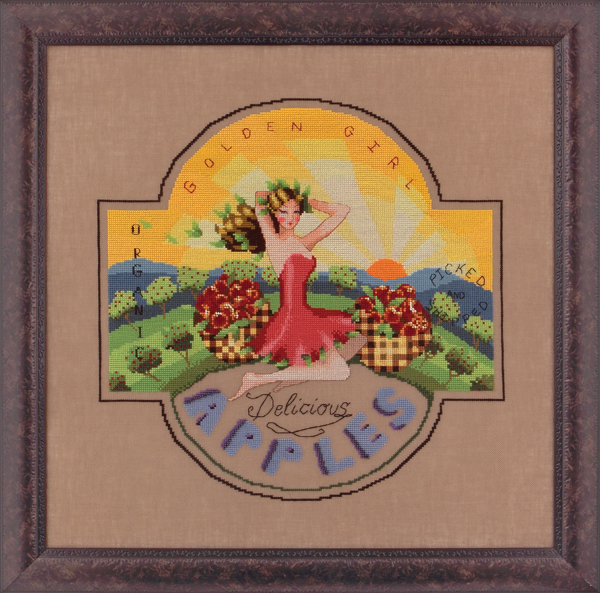 Golden Girl Apples - Mirabilia Cross Stitch Pattern