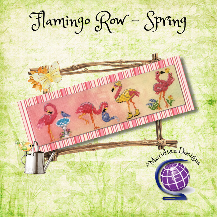 Flamingo Row - Spring - Cross Stitch Pattern