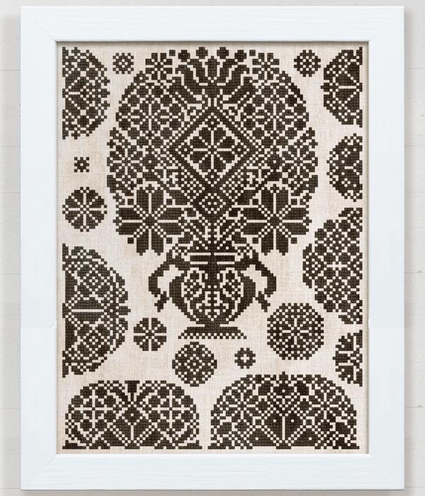 A Small Vierlande Style Sampler - Cross Stitch Pattern