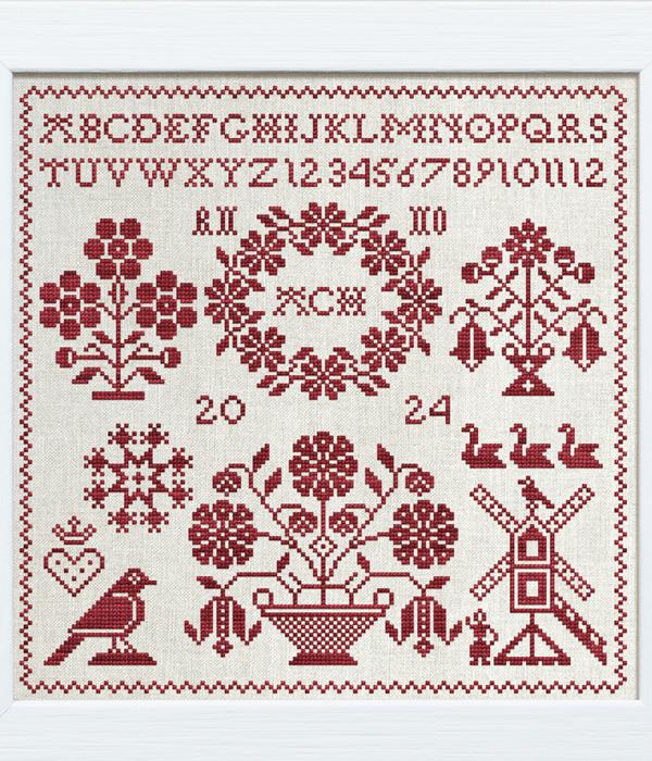 A Little Red Spring Sampler - Cross Stitch Pattern