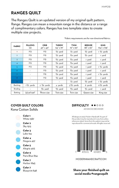 Ranges - Quilt Pattern