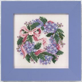 Hydrangea Wreath - Beaded Cross Stitch Kit