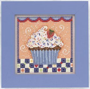Chocolate Cupcake - Beaded Cross Stitch Kit