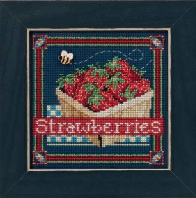 Strawberries - Beaded Cross Stitch Kit