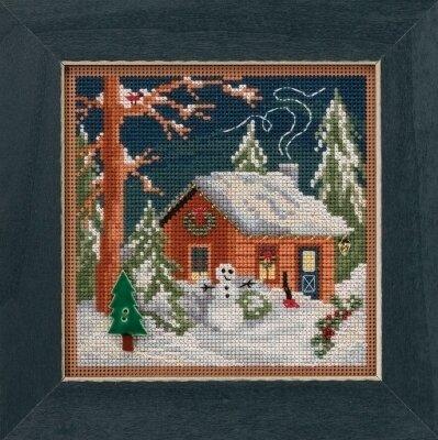Christmas Cabin - Beaded Cross Stitch Kit